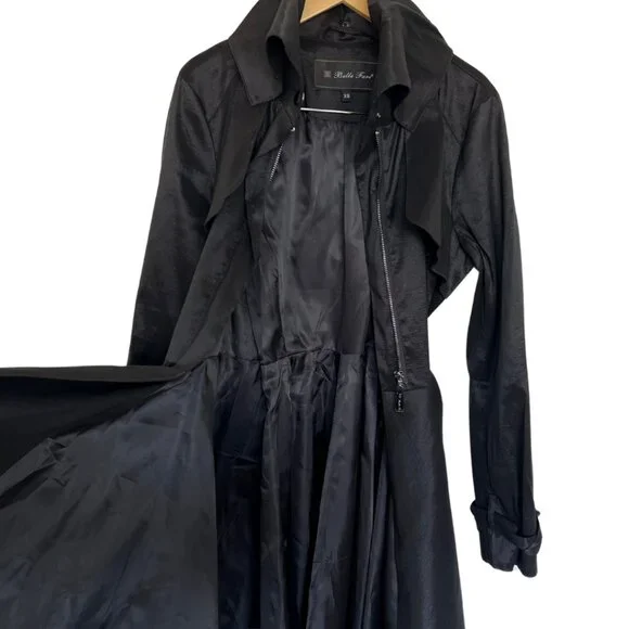 Belle Fare Elegant Black Trench Coat | Boutique - Picture 7 of 8